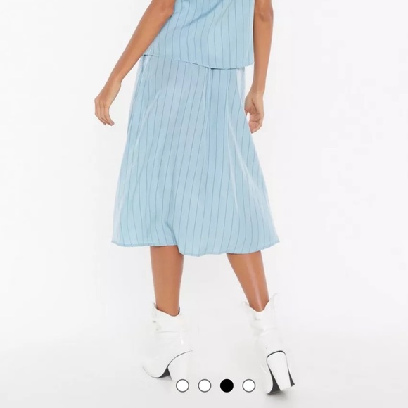 NWT Nasty Gal “Get Your Priorities Straight Striped Midi Skirt High Waist - Picture 2 of 15